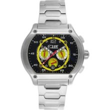 Equipe Dash Men's Watch with Silver Band and Black / Yellow Dial