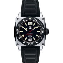 ESQ Men's Stainless Steel Blackfin 300m Dive Black Dial Rubber Strap 07301150