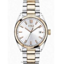 ESQ Mens Two-Tone Sport Classic Watch Silver-Tone Dial 07301404