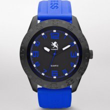 Express Mens Analog Silicone Strap Watch Blue