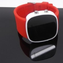 F03723 Digital Date Mirror Led Silicone Band Sport Wrist Watch For Men Women