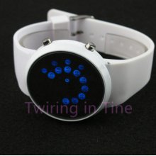Fashion Date Binary Blue Led Digital Sport Men Male Silicone Wrist Watch Boy