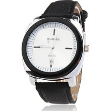 Fashionable Quartz Wrist Watch Black with PU Band