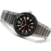 Ferragamo Men's F-80 Swiss Made Automatic Titanium Bracelet Watch