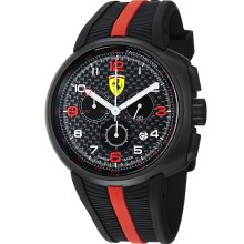 Ferrari Men's 'Fast Lap' Black Dial Rubber Strap Chronograph Watch