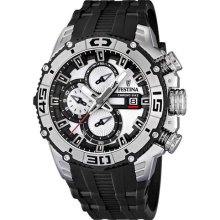 Festina F16600-1 Men's Bike Chrono Black & Silver Dial Rubber Strap Quartz Watch