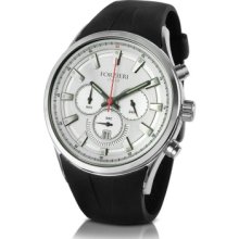 Forzieri Designer Men's Watches, Modena - Men's Stainless Steel Rubber Strap Chrono Watch