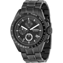 Fossil Chronograph Tachymeter Watch, 44mm Black / Black