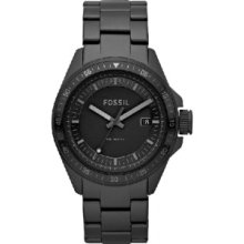 Fossil Decker Black Stainless Steel Mens Watch