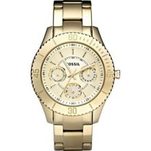 Fossil Es2820 Ladies Stella Stainless Steel Watch - Gold Tone