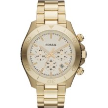 FOSSIL FOSSIL Retro Traveler Chronograph Stainless Steel Watch Gold-Tone