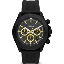 FOSSIL FOSSIL Retro Traveler Chronograph Silicone Watch - Black