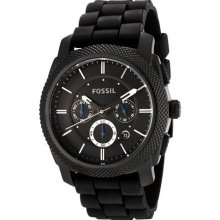 Fossil Fs4487 Sport Black Dial Resin Silicone Chronograph Quartz Mens Watch