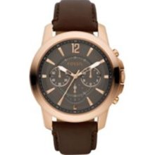 Fossil Grant Rose Gold-tone Stainless Steel Mens Watch - FS4648