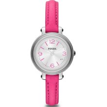 Fossil Heather Three Hand Leather Watch - Pink - ES3302