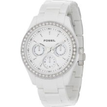 Fossil Ladies White Quartz Chronograph Stella Day and Date Display White Dial ES1967