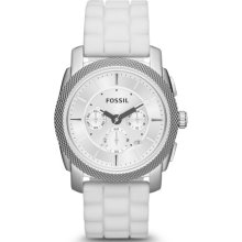 Fossil Machine Chronograph Silicone Watch - White - FS4805