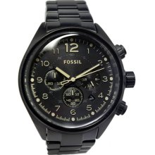 Fossil Men's Chronograph Stainless Steel Case and Bracelet Black Dial CH2834