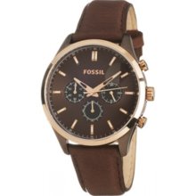 Fossil Men's FS4632 Walter Brown Leather Strap Watch