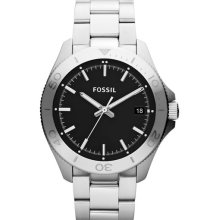 Fossil 'Retro Traveler' Bracelet Watch, 44mm Silver/ Black