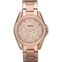 Fossil Riley Multifunction Stainless Steel Watch - Rose - ES2811