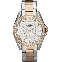 Fossil Riley Two-Tone Rose Gold Multifunction Watch