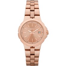 FOSSIL Sylvia New Ladies Analog Stainless Steel Watch Rose Gold-Tone Bracelet