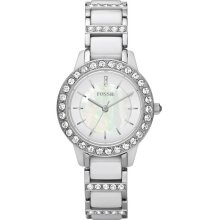 Fossil White Ceramic and Steel Ladies Watch CE1017-F