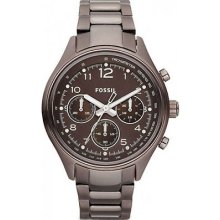 Fossil Womens Flight Chronograph Stainless Watch-brown Bracelet-brwn Dial-ch2811