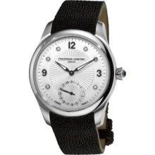 Frederique Constant Women's Maxime Swiss Automatic Mother-of-Pearl Dial Diamond Leather Strap Watch