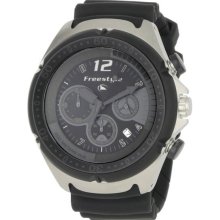 Freestyle Mens Hammerhead Chrono XL Stainless Watch - Black Rubber Strap - Black Dial - FS84939