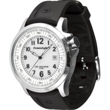 Freestyle Mens Mariner Stainless Watch - Black Rubber Strap - White Dial - FS84871