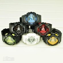 G-shors Watch Waterproof Led Digital Quartz Sports Dual Movements Wa