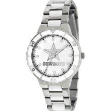Game Time Watch, Womens Dallas Cowboys White Ceramic and Stainless Ste
