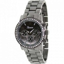 Geneva Platinum Men's 2626.Gun Grey Ceramic Quartz Watch with Grey Dial