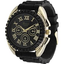 Geneva Platinum Men's Chronograph-style Silicone Watch