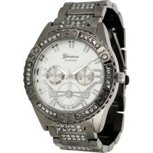 Geneva Platinum Men's Quartz Rhinestone Accent Bracelet Watch