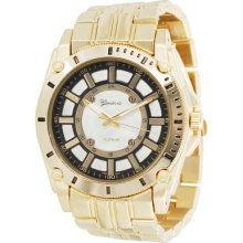 Geneva Platinum Men's Quartz Faux Chronograph Matte Finish Bracelet Watch
