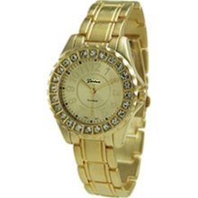 Geneva Platinum Women's 6945.Gold Gold Stainless-Steel Quartz Watch