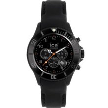 Genuine Ice-watch Ice-chrono Matt Black Big Size Silicone Strap Chm.bk.b.s