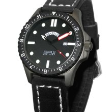 German Military Titanium Watch. GPW GMT Red Minute Hand. Sapphire