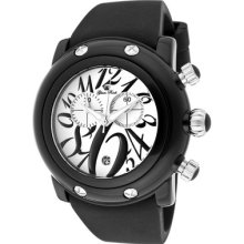 Glam Rock Watch Gk1135 Women's Miami Beach Chronograph White Enamel Dial Black