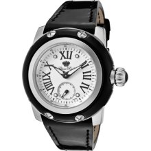 Glam Rock Watches Women's Palm Beach Silver Guilloche Dial Black Paten