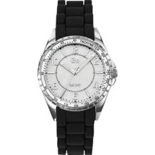 Go Women's 697719 Mother-Of-Pearl Black Soft Rubber Band Watch ...