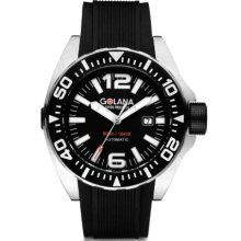Golana Advanced Aqua Men's Automatic Watch With Black Dial Analogue Display And Black Rubber Strap Adq100-1