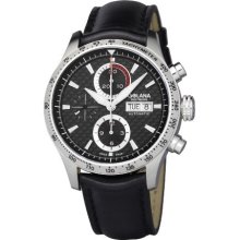Golana Advanced Pro Men's Automatic Watch With Black Dial Chronograph Display And Black Leather Strap Ad200-1