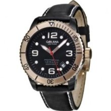 Golana Swiss Mens AQ220-1 Aqua Stainless Steel Leather Divers