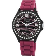 Golden Classic Women's Glam Jelly Watch in Zebra Pink