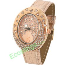 Good Jewelry Ladies Oval Simulated Crystal Beads Watch