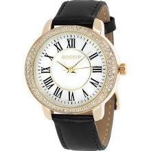 Gossip Patent Leather Strap Watch with Oval Dial - Black - One Size